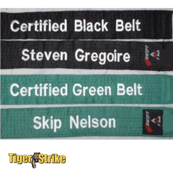 Custom Six Sigma Belts Tigerstrike Martial Arts